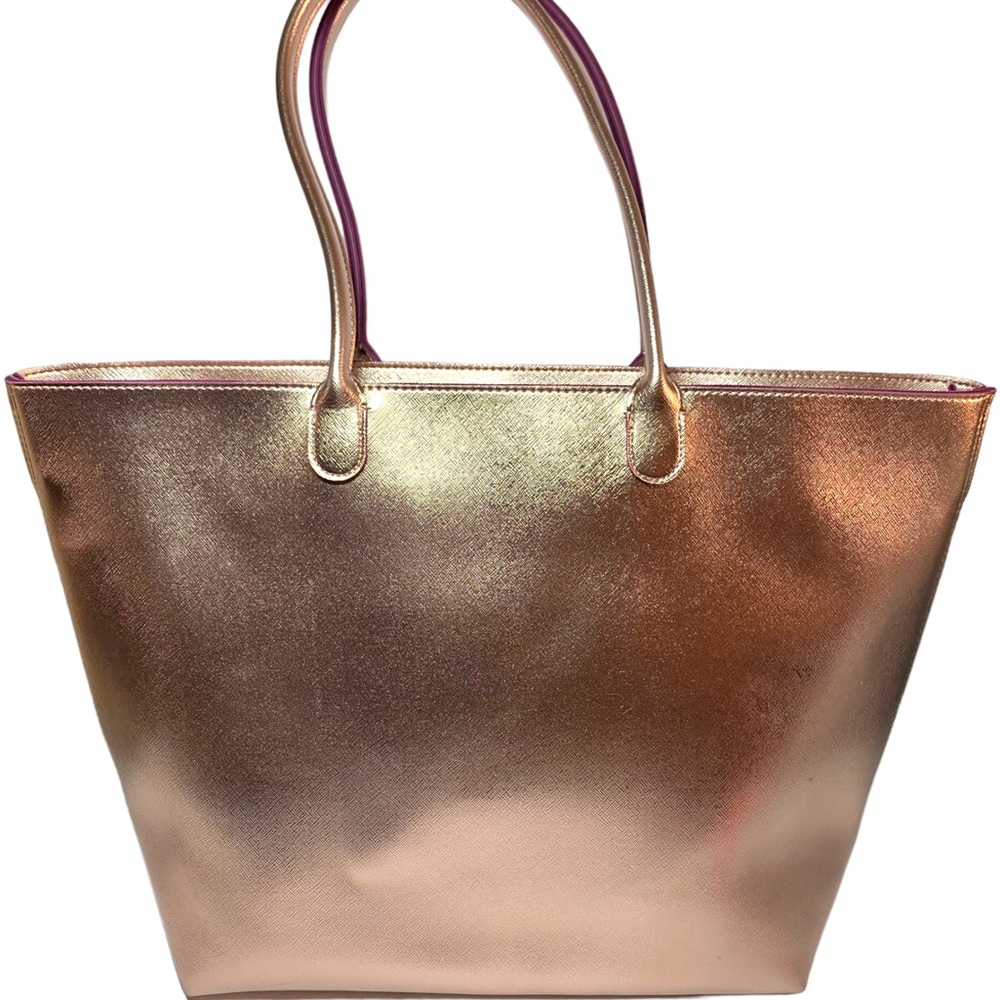 Bath and Body Works Tote Bag Women Large Pink Metallic Purse Shoulder Bag Lined